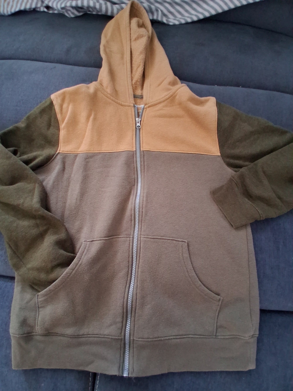Sonoma Kids Colorblock Zip Hoodie - Tan, Olive & Khaki